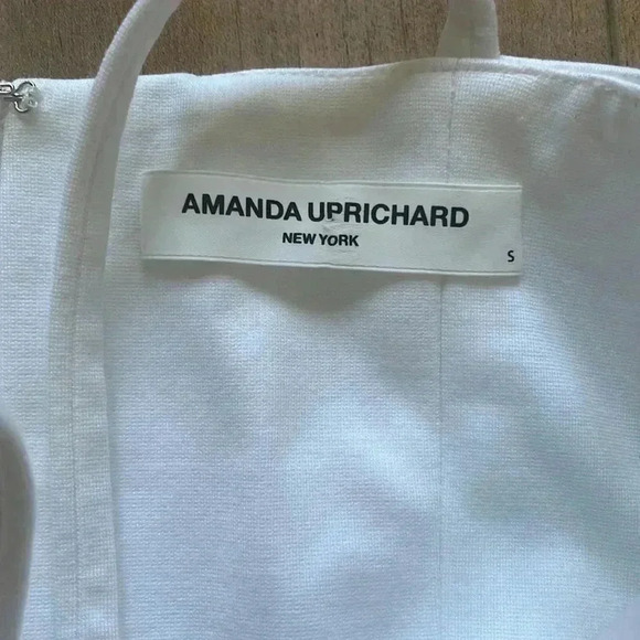 AMANDA UPRICHARD Minimalist White Stretch Fit And Flare Dress Sz S - Picture 5 of 7